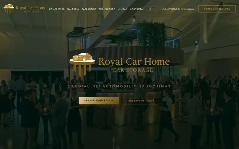 Royalcarhome.lt svetainė, VIP automobilių saugykla